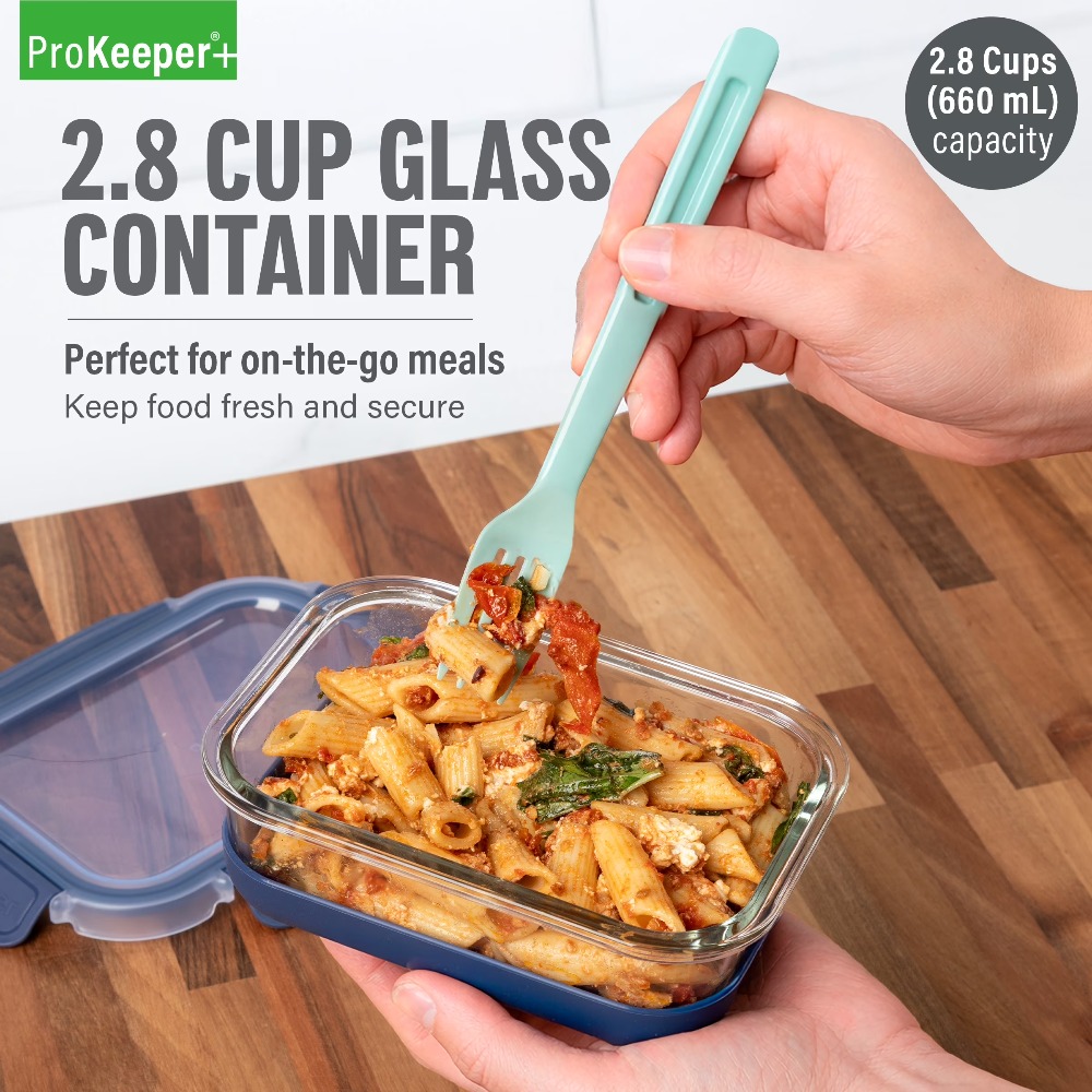 Meal Prep Glass Containers With Lids - Conteneur alimentaire en verre de 2,8
