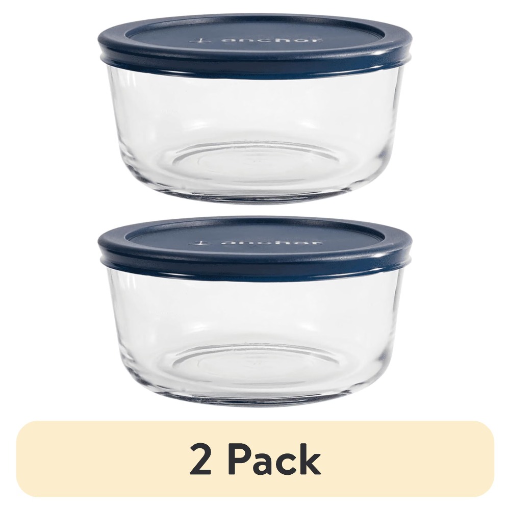Meal Prep Glass Containers With Lids - Lot de 2 récipients de conservation