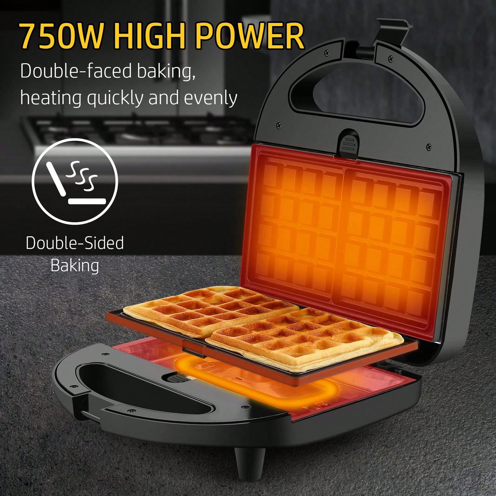 Machine à gaufres 3-en-1, 750W - Breakfast Sandwich Press avis et prix