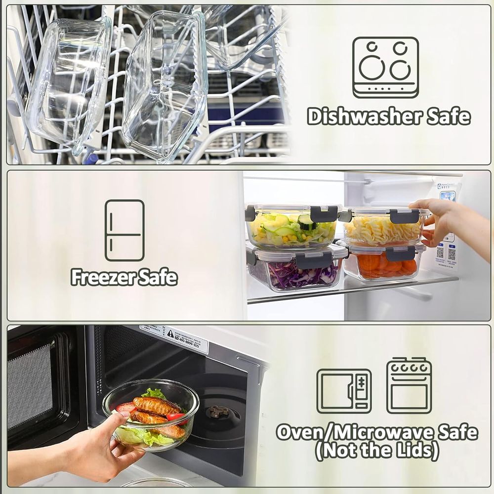 24 récipients de conservation  - Meal Prep Glass Containers With Lids avis et prix