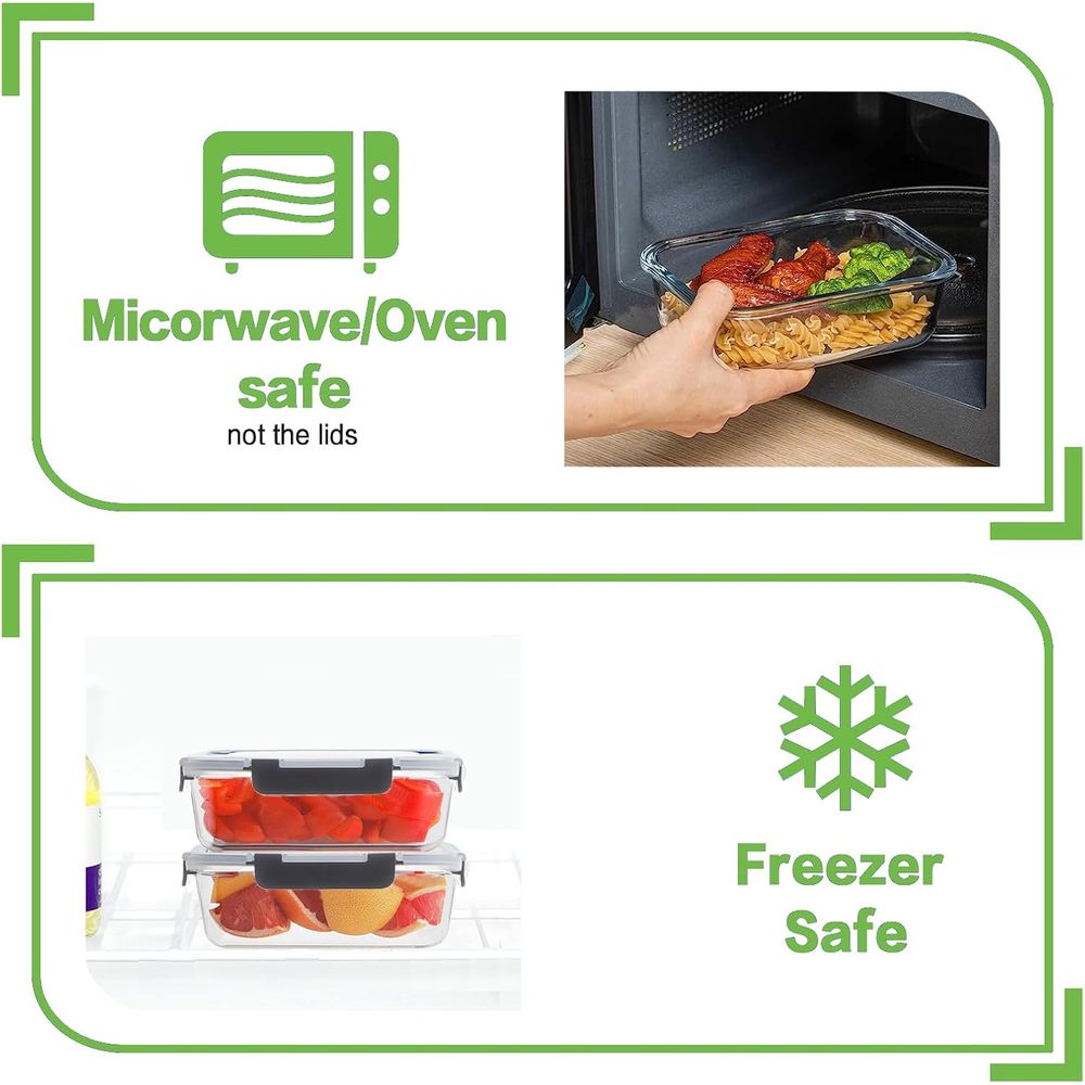 Lot de 10 contenants de prépar - Meal Prep Glass Containers With Lids avis et prix