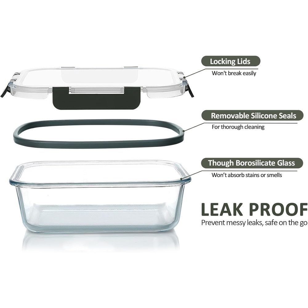 5 packs, contenants en verre p - Meal Prep Glass Containers With Lids avis et prix