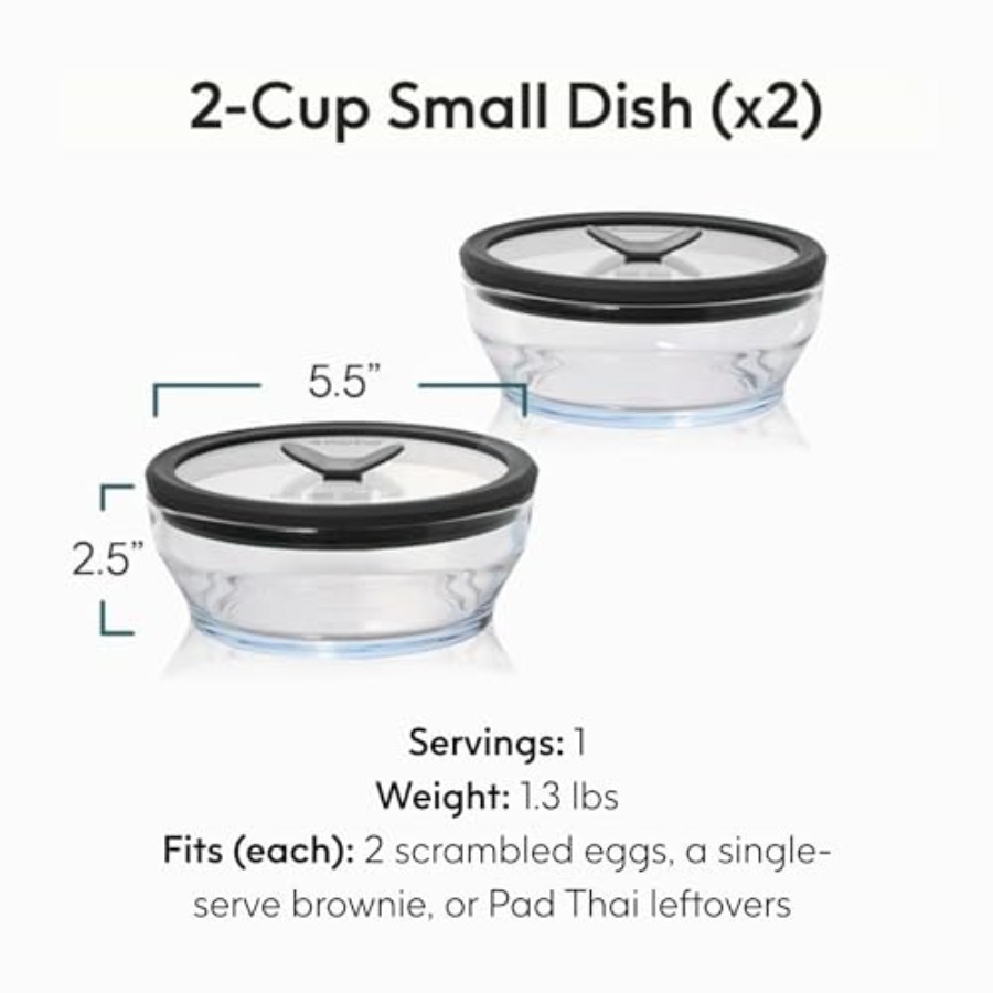 Lot de 2 récipients de conserv - Meal Prep Glass Containers With Lids avis et prix