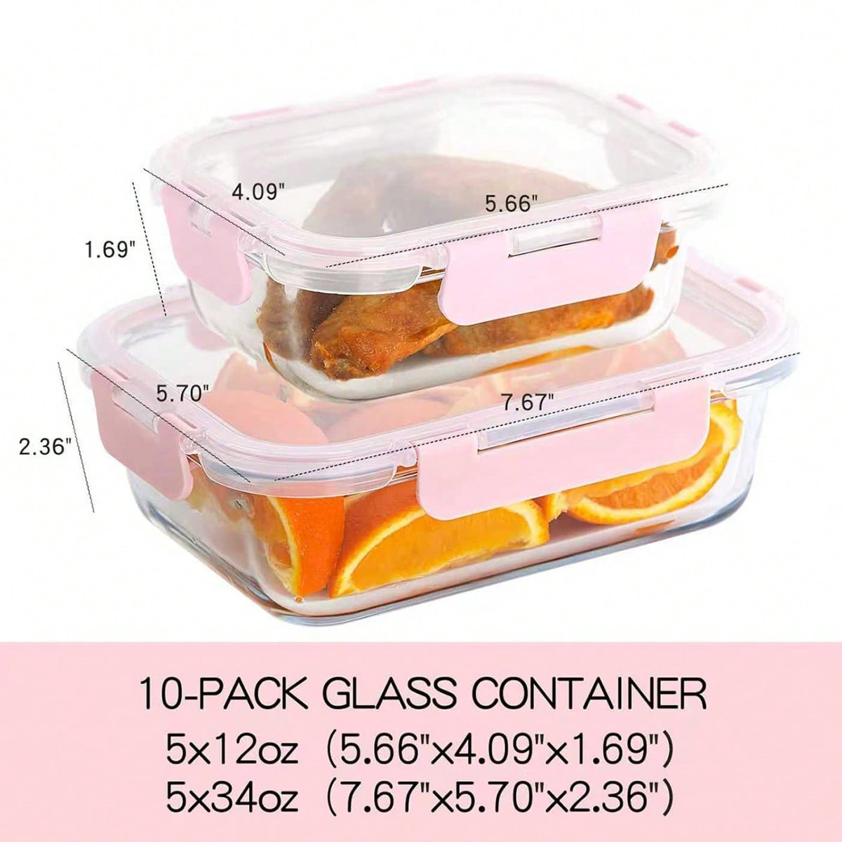 Lot de 10 récipients en verre  - Meal Prep Glass Containers With Lids avis et prix