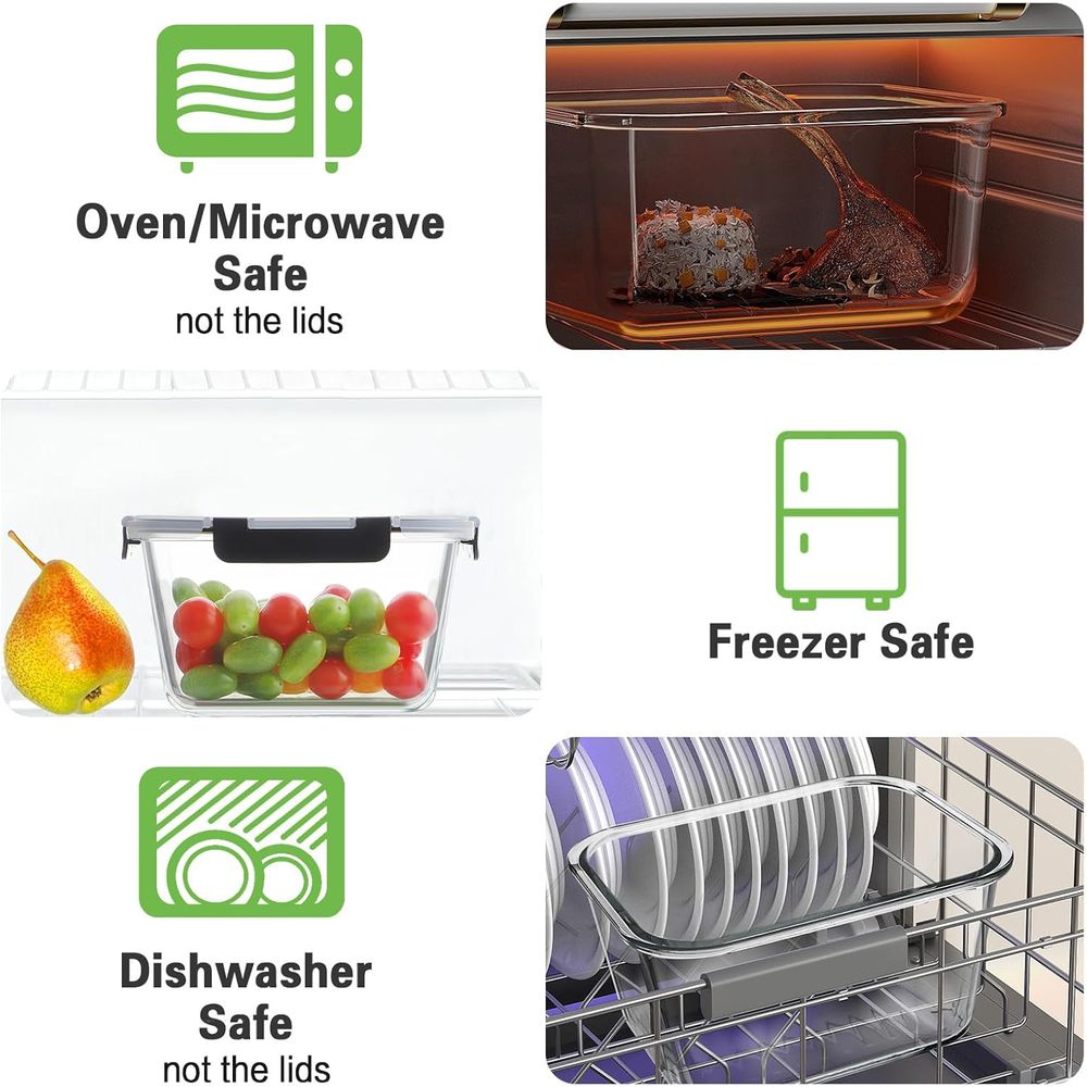 Ensemble de 4 récipients de co - Meal Prep Glass Containers With Lids avis et prix