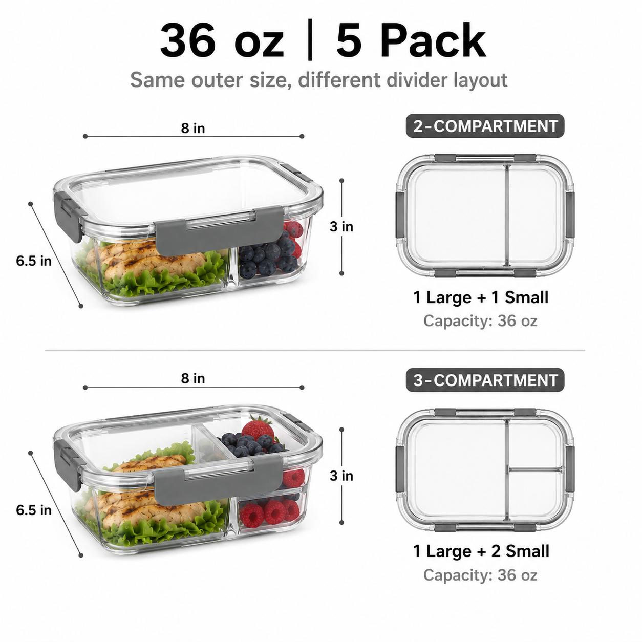 Ensemble de 5 contenants de pr - Meal Prep Gym avis et prix