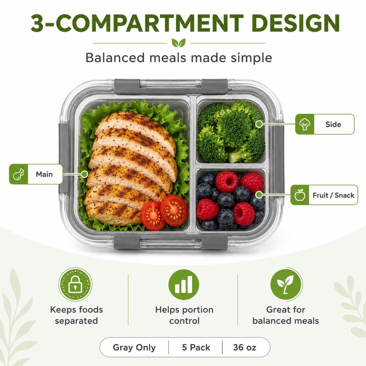 Ensemble de 5 contenants de pr - Meal Prep Gym avis et prix