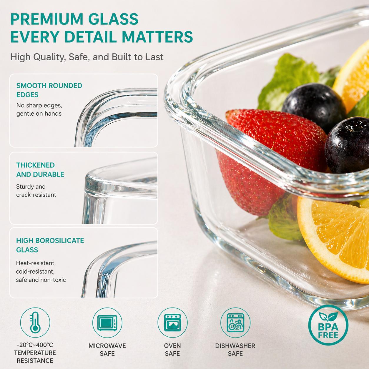 8 récipients de conservation a - Meal Prep Glass Containers With Lids avis et prix